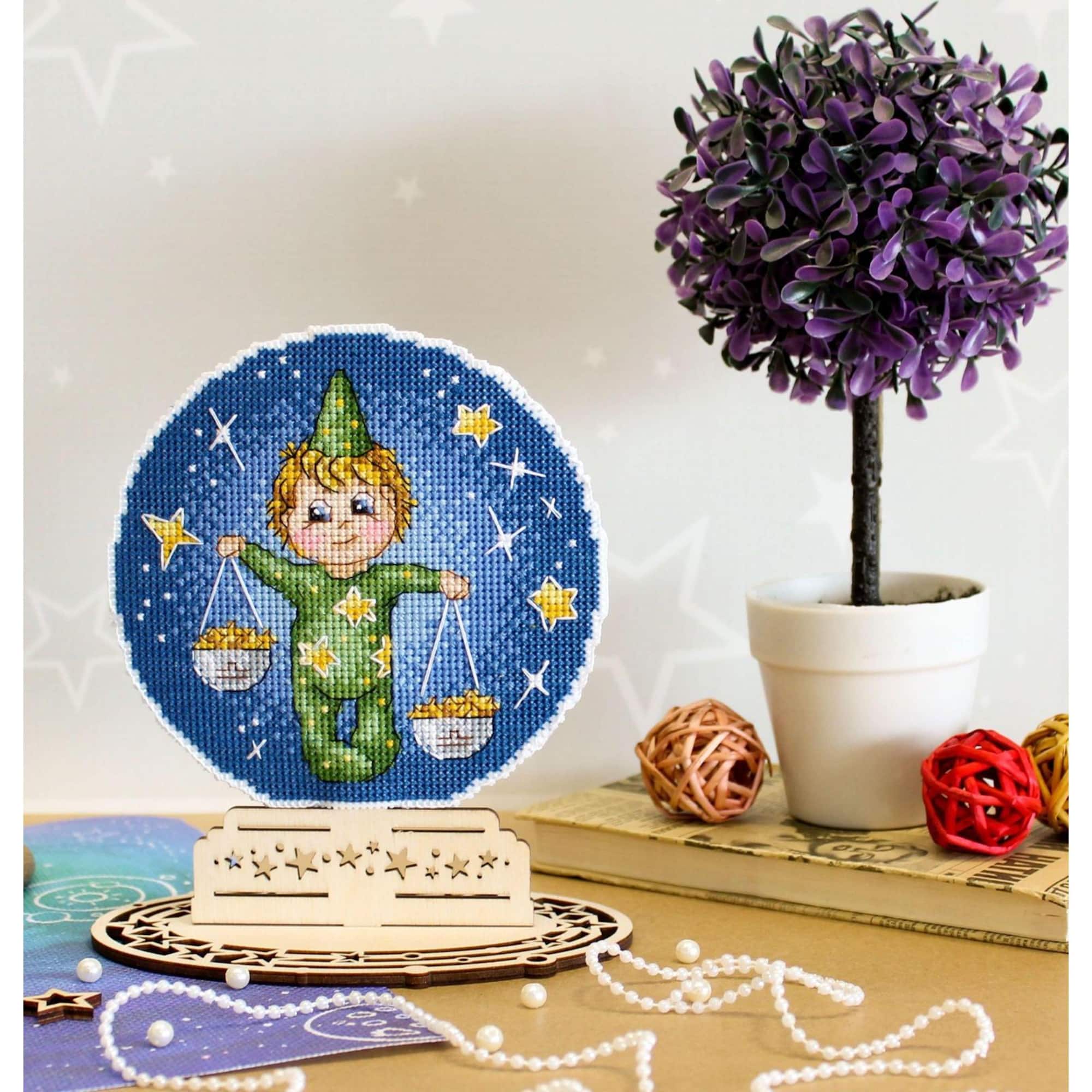 MP Studia Zodiac Signs Libra Plastic Canvas Counted Cross Stitch Kit